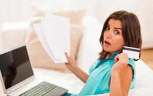 Girl Shocked Credit Card Debt